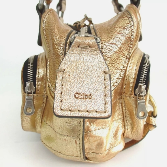 AUTHENTIC GOLD CHLOE BETTY SHOULDER BAG LEATHER - Picture 3 of 12